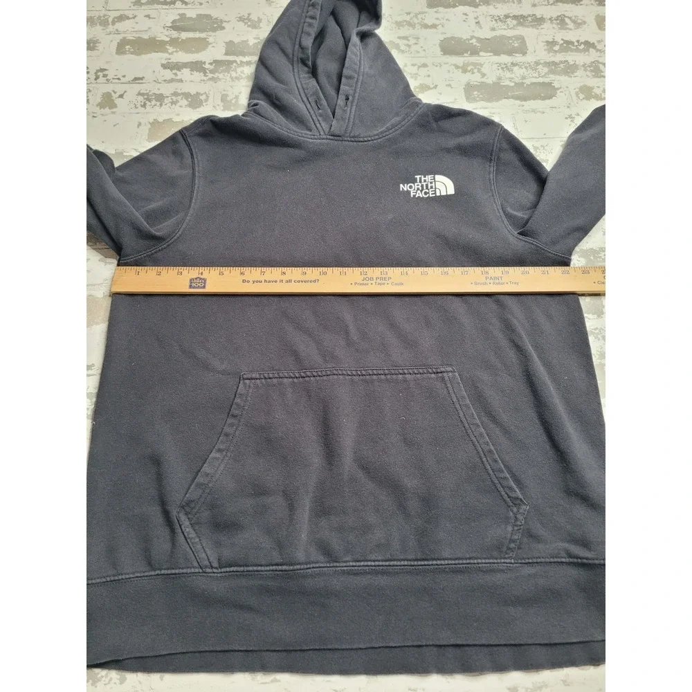 The North‎ Face Men's Black Hooded Sweatshirt Large Logo Hiking Outdoors